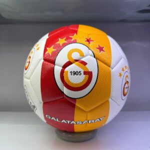 توپ فوتبال سایز ۵ طرح تیم گالاتاسرای (GS) | دوختی با رویه چرم برزنتی