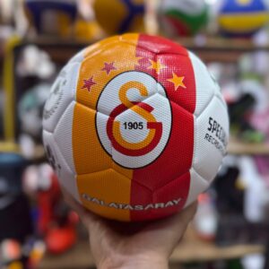 توپ فوتبال سایز ۵ طرح تیم گالاتاسرای (GS) | دوختی با رویه چرم برزنتی