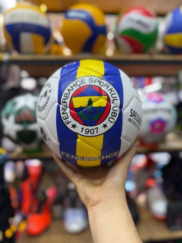 توپ فوتبال سایز ۵ طرح تیم فنرباغچه (Fenerbahçe) | دوختی با رویه چرم برزنتی