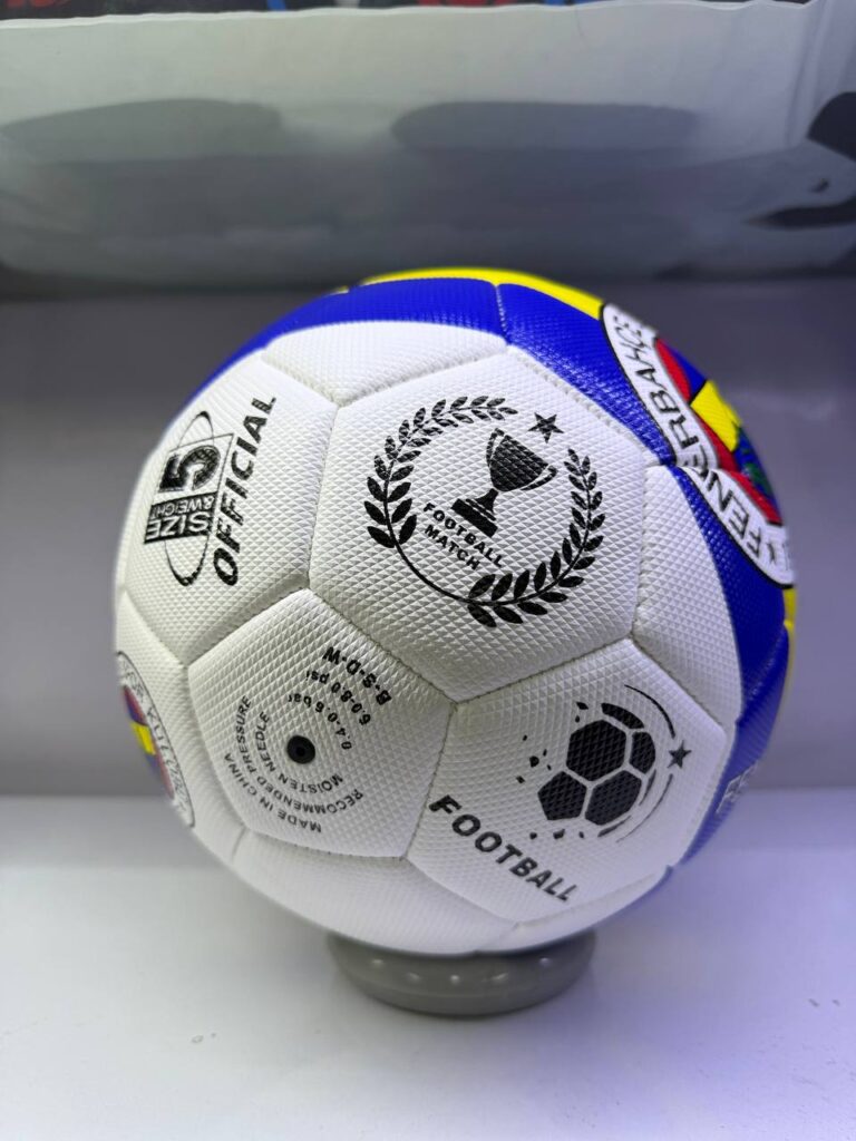 توپ فوتبال سایز ۵ طرح تیم فنرباغچه (Fenerbahçe) | دوختی با رویه چرم برزنتی